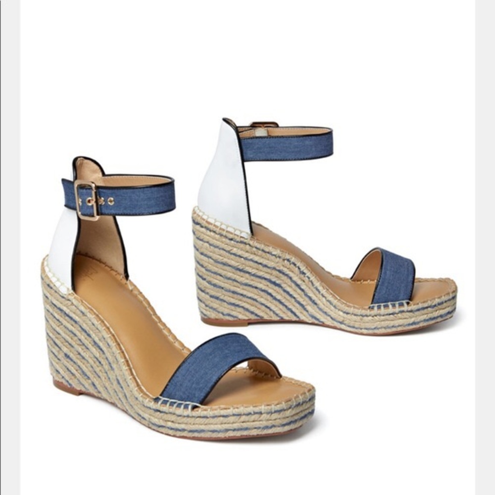 CAbi Parker Espradrille Wedge 9.5 Exc Cond